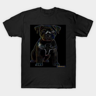 Baby Puppy Pitbull Art T-Shirt